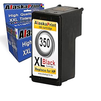 Alaskaprint ersatz für Hp 350 XL Druckerpatrone Schwarz mit HP Photosmart C5280 C4480 C4280 C4580 C4400 C4380 C4340, Deskjet 