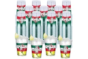 Yiyiring 100 Pack 12 oz Disposable Fiesta Cups Mexican Party Decoration Plastic Clear Bulk Independence Day Favor Viva Mexico Taco 16th September Cinco De Mayo Supplies