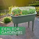 GEEZY Raised Garden Bed Planter Box with Lid and Legs Green 38x77x84 cm view 4