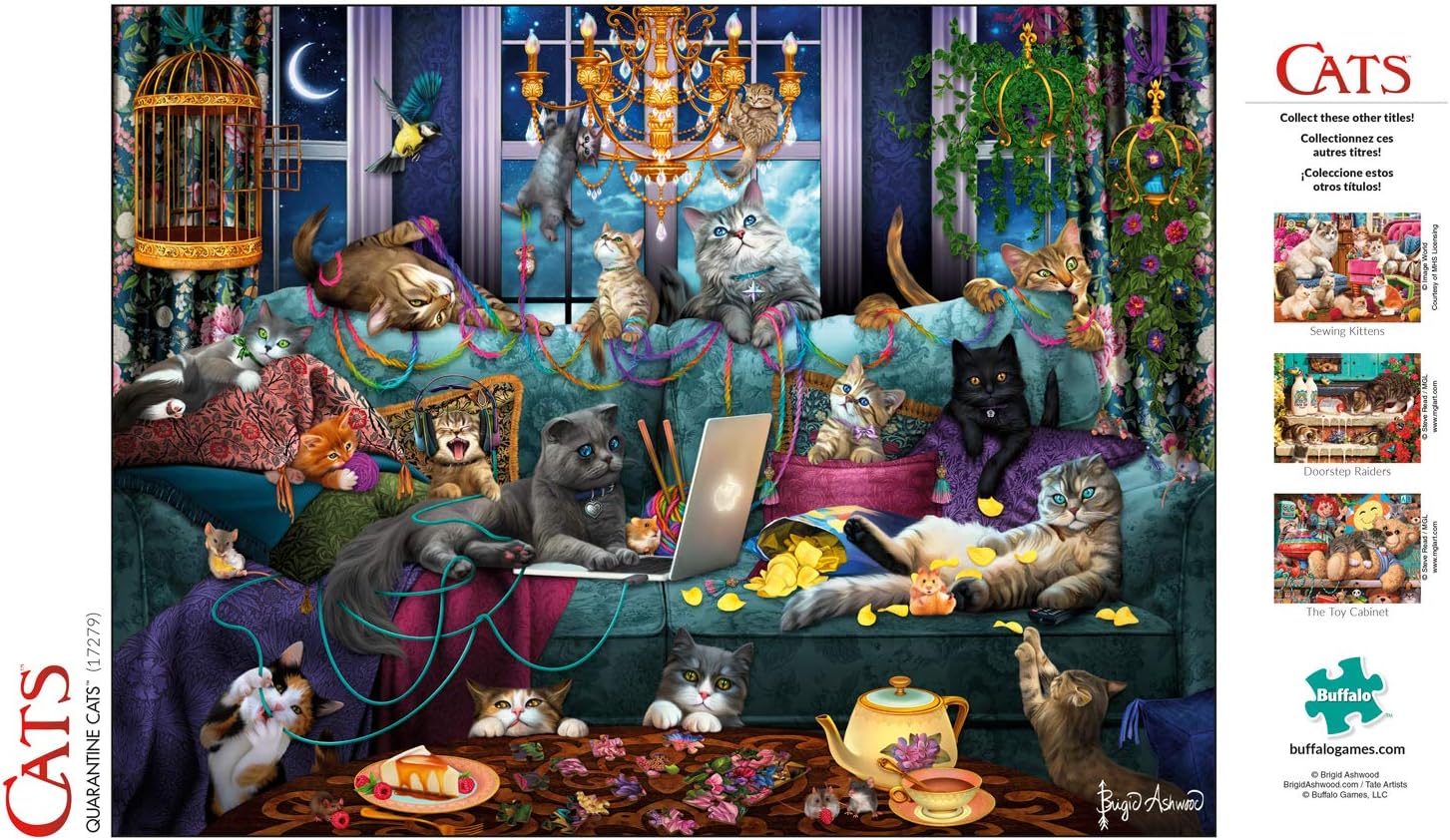 Buffalo Games - Quarantine Cats - 750 Piece Jigsaw Puzzle: Toys & Games
