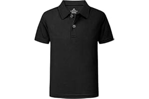 QBK 2T-16Y Boys' School Uniform Pique Polo Kids Performance Neon Short Sleeve Collared Golf Shirt for Toddler to Youth