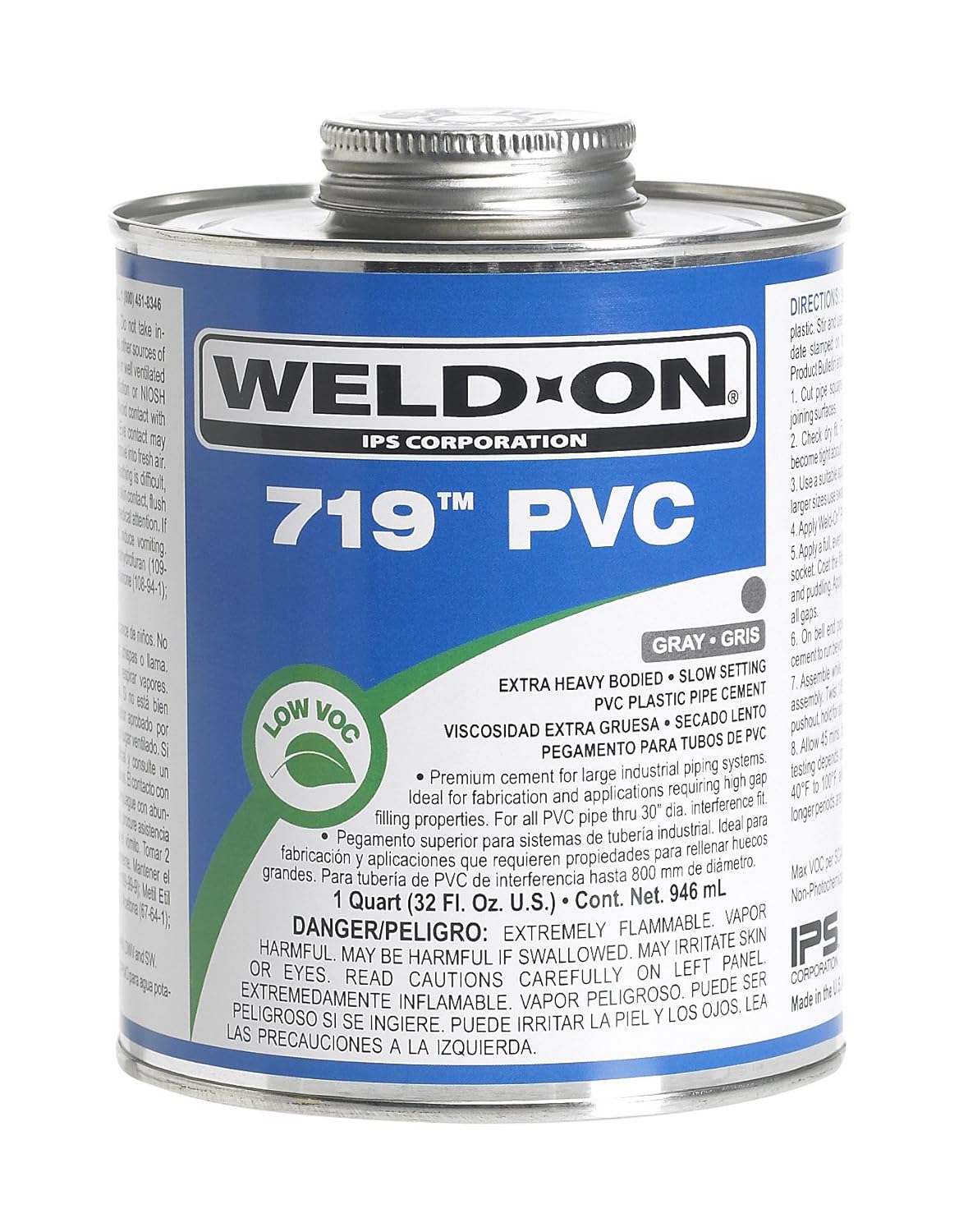 WeldOn 13078 Gray 719 Extra HeavyBodied PVC Professional Industrial