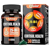 Efioist Cortisol Supplement for Women, 25-in-1 Cortisol Reducer for Women & Men, Cortisol Supplements for Men with Ashwagandha, Rhodiola Rosea, L-Theanine, for Mood, Focus, Sleep Support, 30 Capsules