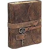 cuero Vintage Leather Journal - Antique Handmade Leather Bound journal with deckle edge paper for Men And Women Diary - Leather Sketchbook - Drawing Journal Notebook - Great Gift (5 by 7 inch)
