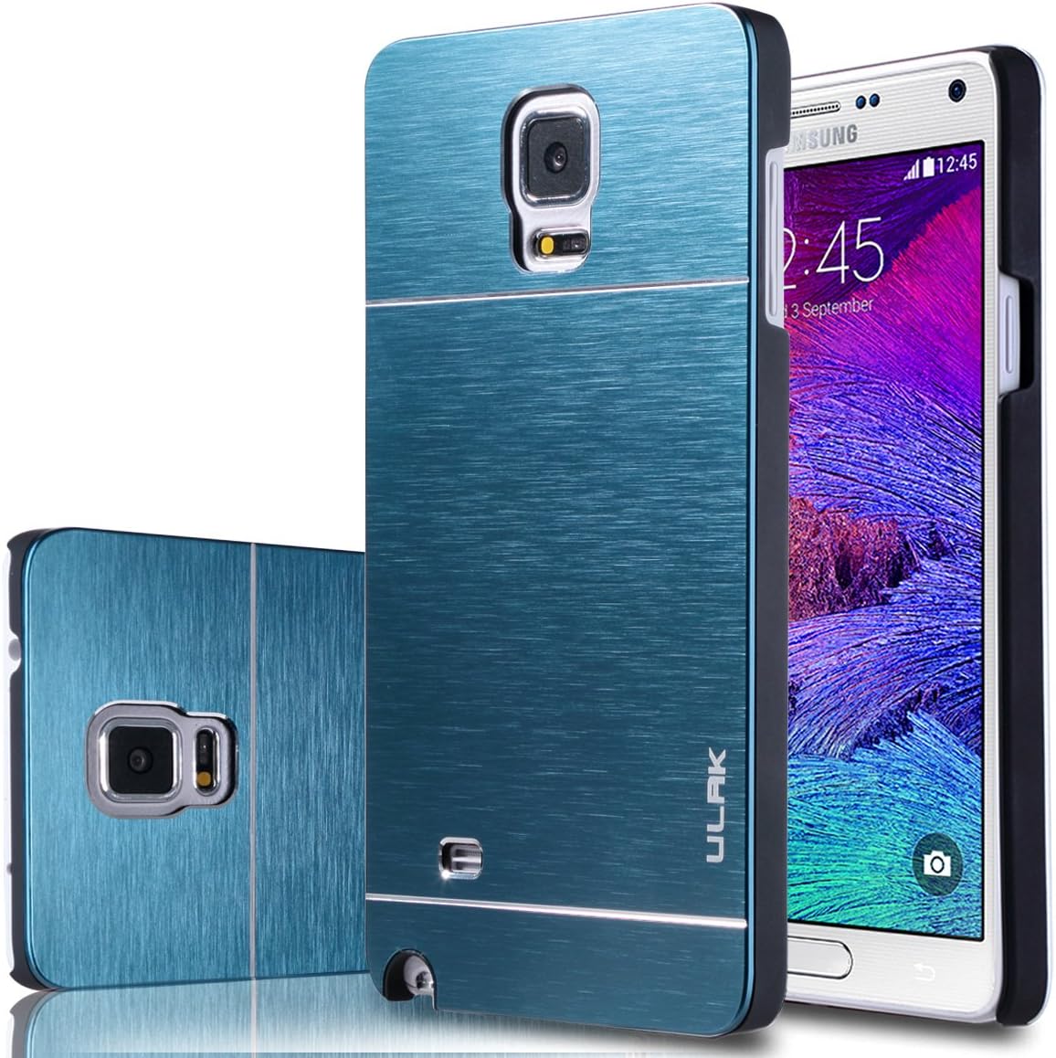 Note 4 Case,Galaxy Note 4 Case,ULAK Note 4 Luxury Plastic case with Aluminium Coating Hybrid Hard Case for Samsung Galaxy Note 4 (Dark Blue)