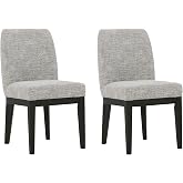 Signature Design by Ashley Burkhaus Traditional Upholstered Dining Chair, Set of 2, Dark Brown