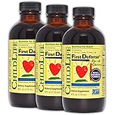 CHILDLIFE ESSENTIALS First Defense - Kids Immune Support, Immune Support for Kids, Toddlers 1-3, Babies 6 Months+, Vitamin Syrup with Elderberry, Zinc, Non GMO, Gluten Free - 4 Fl Oz (Pack of 3)