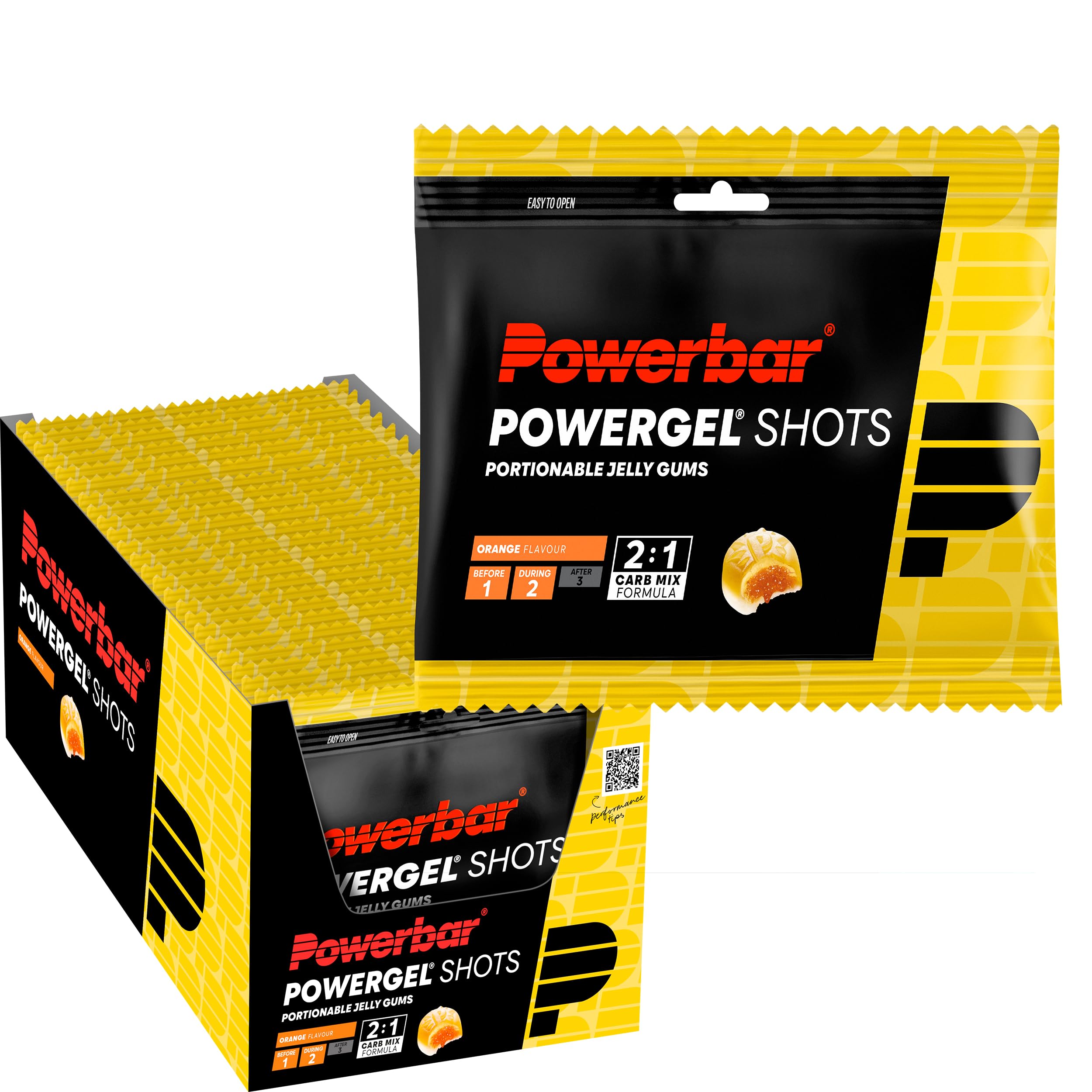 Powerbar - PowerGel Shots - Orange - 24x60g - Carbohydrate gums - Vitamin B6