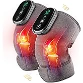 MOAJAZA Heated Knee Massager Shoulder Heating Pads Elbow Brace 3 in 1 with Vibration, Cordless Rechargeable Heating Knee Warmers Wrap for Shoulder Elbow Knee Stress Relief 2 Packs