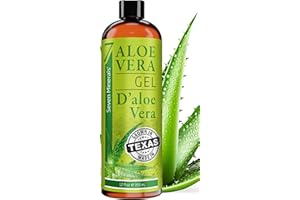 Seven Minerals Organic Aloe Vera Gel from freshly cut 100% Pure Aloe - Big 12oz - HighestQuality, Texas grown, Vegan, Unscent