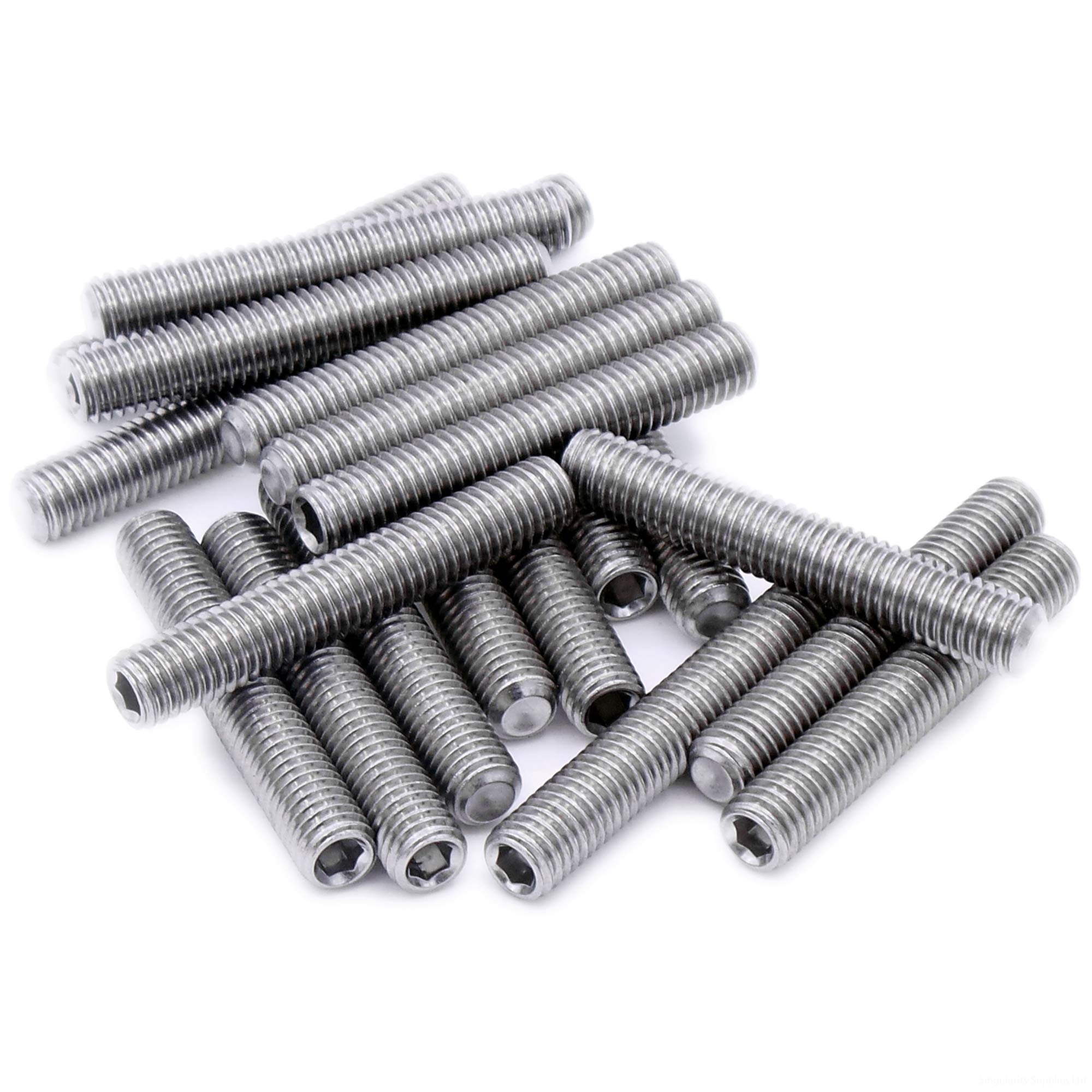 M6 (6mm x 30mm) Hex Socket Grub Screw (Cup Point) - Stainless Steel (A2) (Pack of 20)