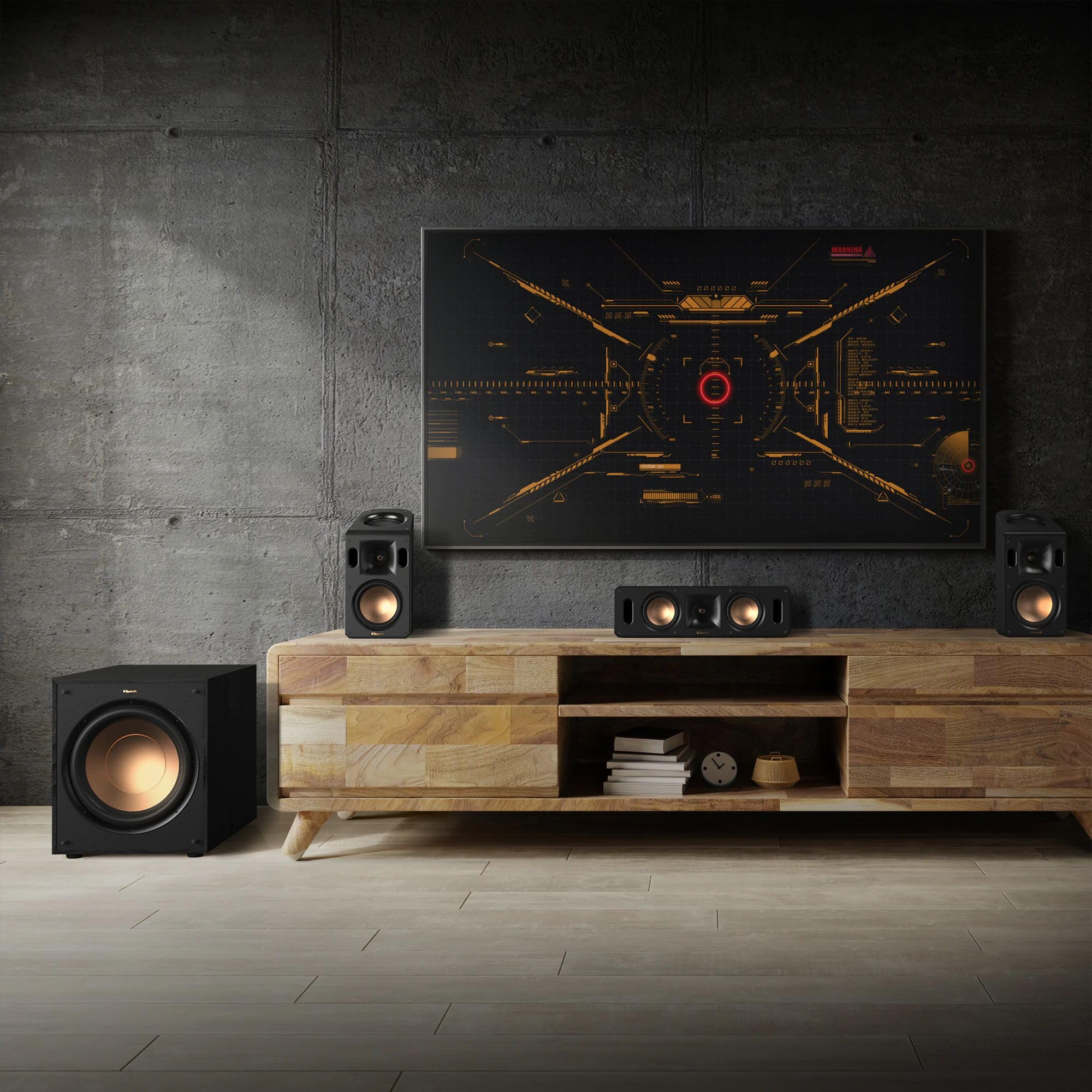 Klipsch Reference Cinema System, Black, Bundle with Onkyo TX-RZ30 170W 9.2-Channel 8K 4K Network AV Receiver