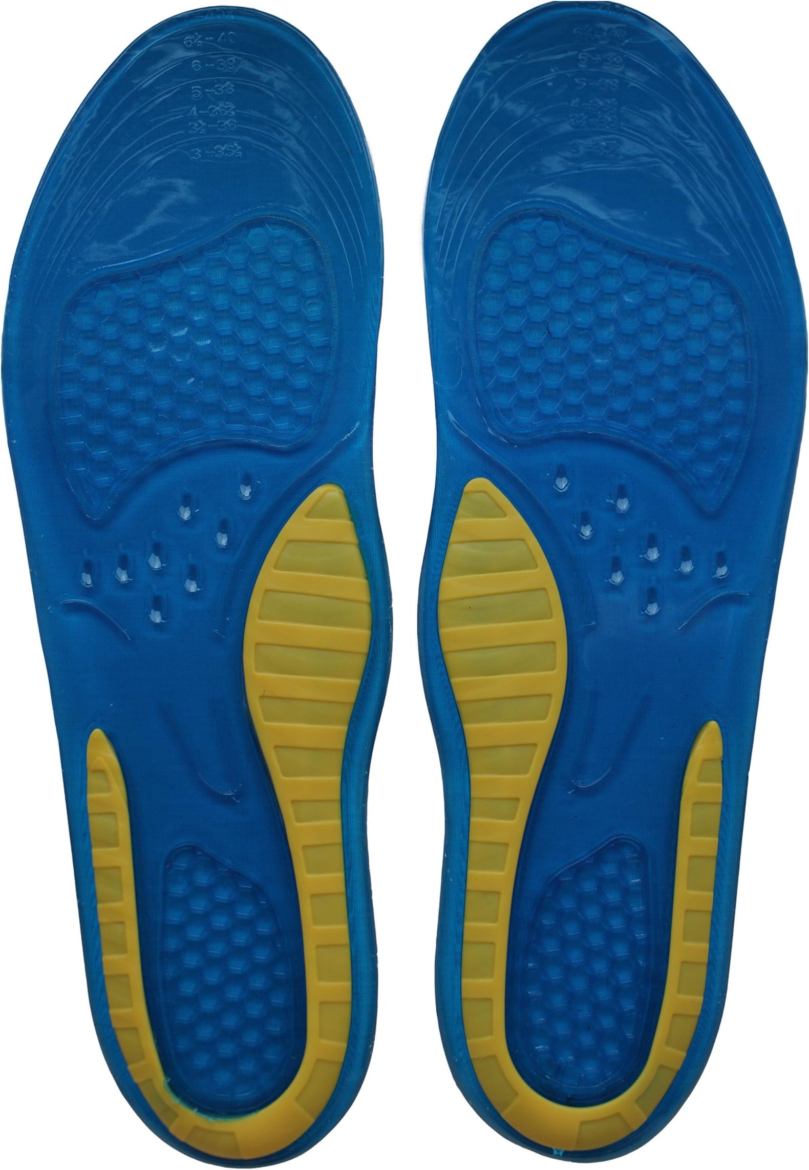 Flexible Active Series Soft Gel Sports, Walking Full Foot Orthotic Insoles with Arch Support Shock, Suitable for Plantar Fasciitis Treatment (Women's) Blue