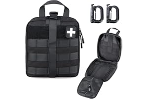 LIVANS Tactical First Aid Pouch, Molle EMT Pouches Rip-Away Military IFAK Medical Bag Outdoor Emergency Survival Kit Quick Release Design Include Red Cross Patch