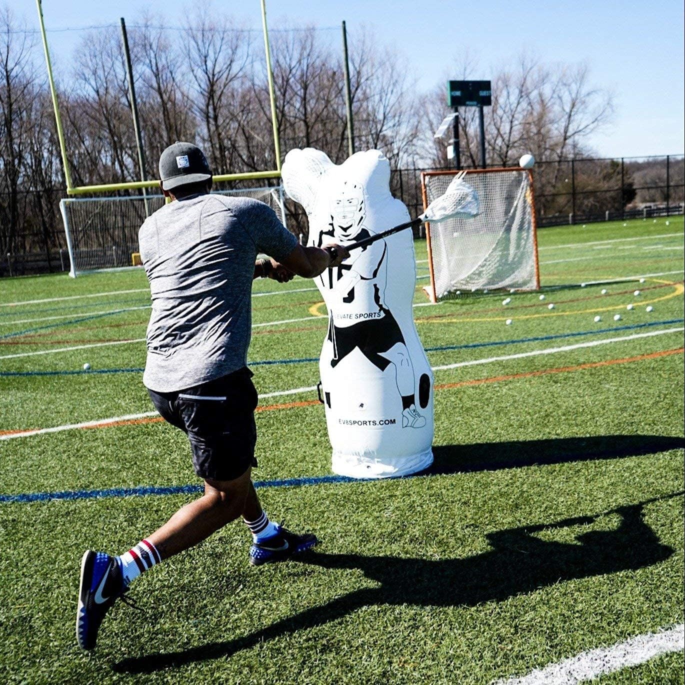 Elevate Inflatable Lacrosse Goalie Shot Blocker and Dodging Dummy - Dodge and Shoot with This New Lacrosse Goal Target Training Aid w/Pump for Boys and Girls Lax Training Equipment : Sports & Outdoors