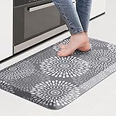 LuxStep Kitchen Mat Waterproof Kitchen Rugs for Floor Cushioned Anti-Fatigue Mat Non-Slip Standing Desk Mat Comfort Floor Mats for House Sink Office 17.3" x 28" Grey