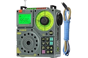 ZHIWHIS Shortwave Radio with Bluetooth and APP Control, AIR AM FM VHF SW WB Portable Receiver, Super Bass/5 Types of Light Effects/6 EQ/Recording Rechargeable Stereo Emergency Radios Player ZWS-A320