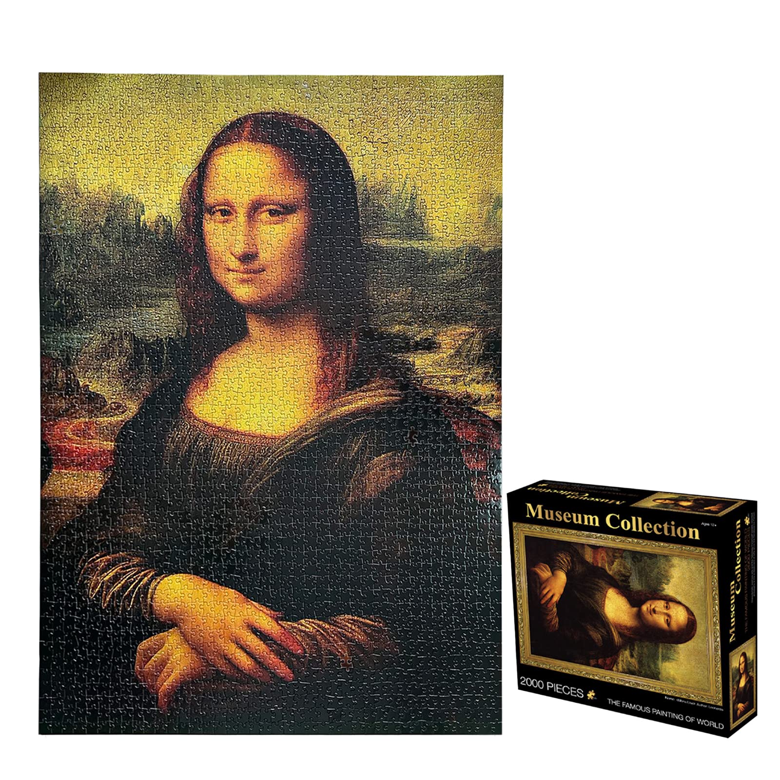 TINYOUTH 2000 Pieces Puzzle for Adults, 《Mona Lisa》Museum Collection Jigsaw, 70x100CM Famous Painting Puzzle, Stress Reliever Staycation Kill time for Adults Ages14+
