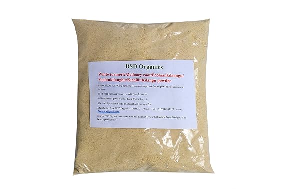 BSD Organics White turmeric/Zedoary root/Foolaankilaangu/POOLANKILANGU/Kichilli Kilangu powder - 50g