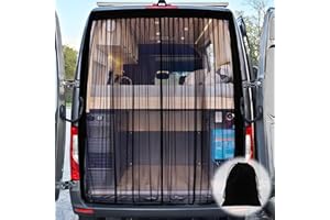 XCBYT Van Bug Screen Car Window Bug Screens for Camping with Magnetic Closure Van Life Essentials Universal Fit Mid/High Mercedes Sprinter and Mid/High Roof Ford Transit Rear Doors (Large)