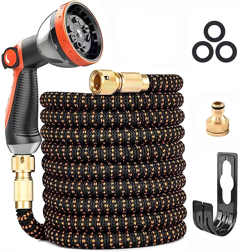 Yofidra 50FT Upgraded 3-Layer Latex Expandable Garden Hose 10 Function No-Kink