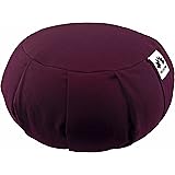 Waterglider International Zafu Yoga Meditation Pillow with USA Buckwheat Hull Fill, Certified Organic Cotton- 6 Colors