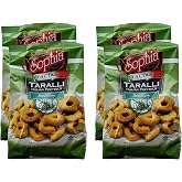 Sophia Taralli Italian Pretzels - Rosemary 8.8oz (4-pack) | Rustic Rosemary Taralli Crackers Imported from Italy | Italian Snacks for Cheese Platters | Authentic Italian Crackers with Herb Flavor