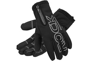 ROCKBROS Winter Cycling Gloves for Men Women Water Resistant Touch Screen Gloves Shock-Absorbing Full Finger Biking Glove Anti-Slip Motorcycle Mountain Bike Gloves, for Fishing, Driving, Golfing
