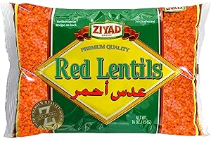 Ziyad Gourmet Red Lentils, Superfood, Ancient Grains, No Additives, No Preservatives, Great Source of Protein, 16 oz