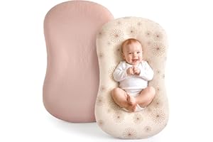 Termichy Baby Lounger Covers Muslin: Soft and Breathable Slipcover for Snuggle Me Lounger - Machine Washable & Zipper-Free fo