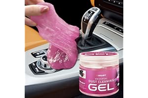 FiveJoy Car Cleaning Gel, 200g Car Cleaning Putty for Detailing Interior Cleaner, Dust Cleaning Slime for Cars, Keyboards & Electronics – Reusable Odorless Car Cleaning Supplies, Pink, 1 Pack 7oz
