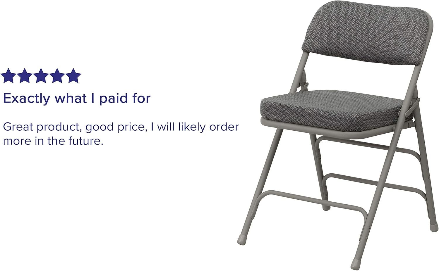 Flash Furniture 2 Pk. HERCULES Series Premium Curved Triple Braced & Double Hinged Gray Fabric Metal Folding Chair: Furniture & Decor