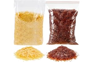 Timgle 35 oz Shellac Flakes Finish Shellac for Home Wood Craft Decoration Household Painting Supplies, Light Yellow and Dark Purple