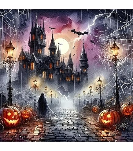 Tigdtiu Halloween Diamond Painting Kit – 5D DIY Diamantbild, 30 X 40 Cm (12x16 Zoll) – Mit Kürbis-Motiv, Full Drill