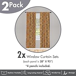 Ambesonne Moroccan Window Curtains Pack of