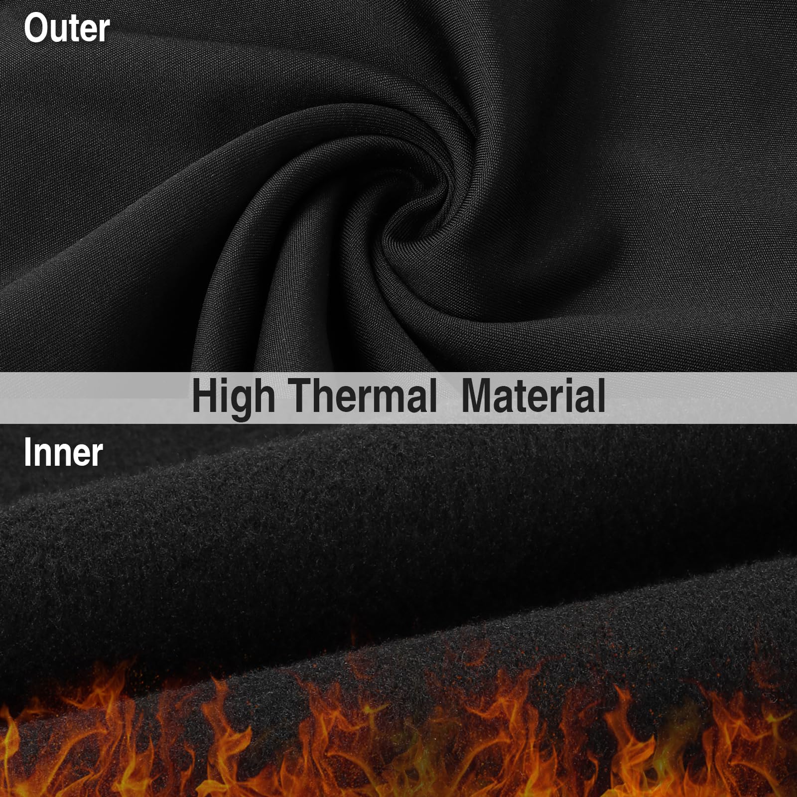 HEGGCOOE 2 Stück Schlauchschal Herren und Damen,Winddicht Warm Winter Loop Schal Halswärmer Halstuch Ski Maske für Outdoor Skifahren Motorrad Laufen Radfahren Fahrrad (Schwarz + Schwarz) 5