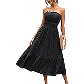 Dokuritu Women's Summer Off The Shoulder Strapless Sundress Beach Party Tube Top Dress Midi Dress Long Maxi Dress 2023