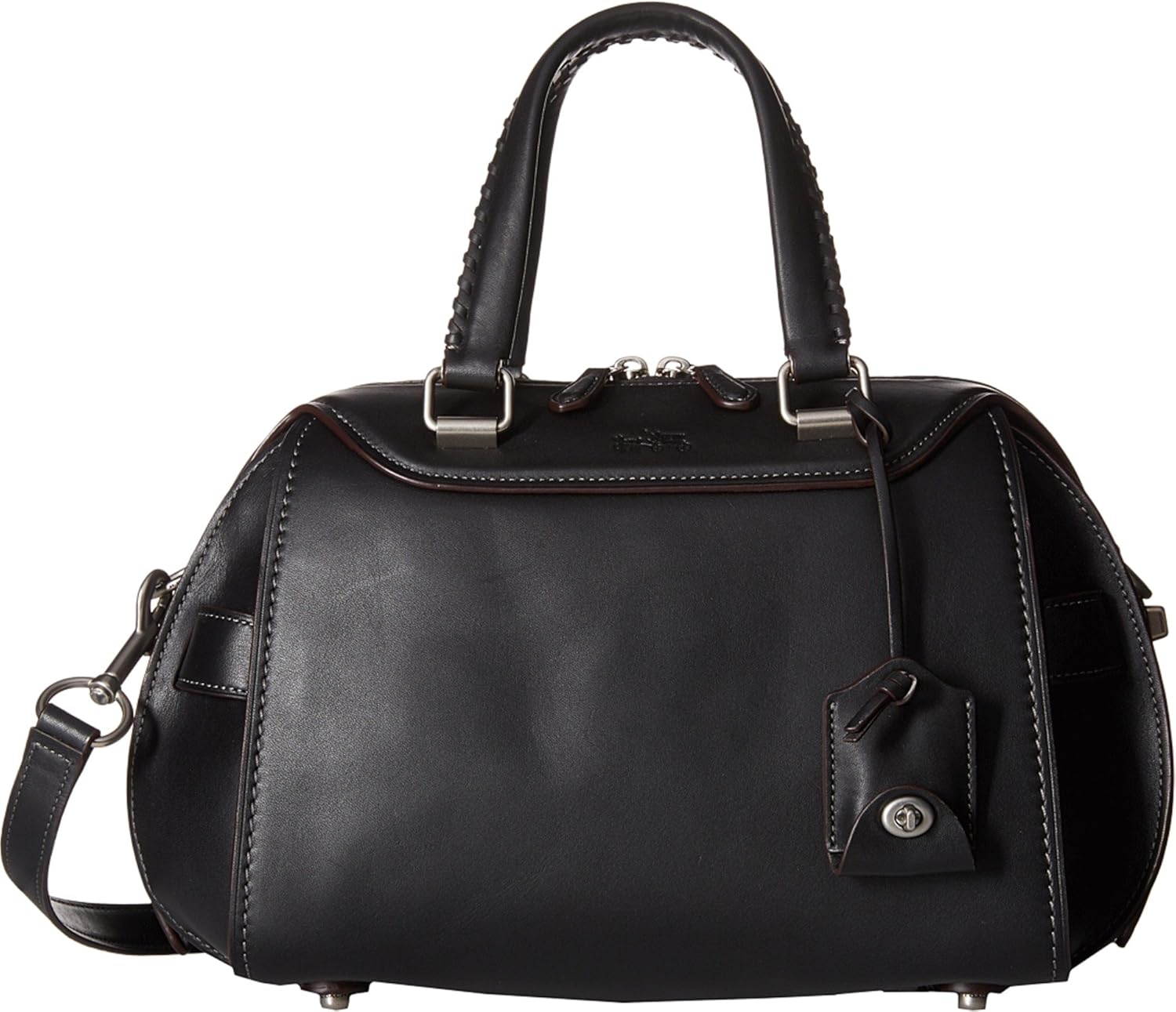 COACH Women's Natural Calf Ace Satchel Lh/Black Satchel Shoes