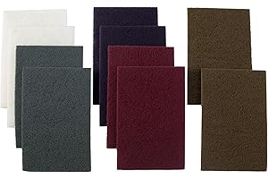 MIDO PROFESSIONAL ABRASIVE 6” x 9” Scuff Pads 10PCS 2 Each of Maroon,Gray,Gold,Purple and White Scuff Pads for Paint Surface Prep Adhesion,Scuffing,Scouring and Sanding