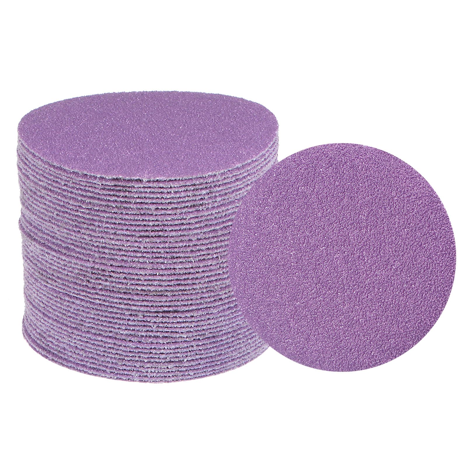 uxcell 40pcs 60 Grit Purple Sanding Discs 3 Inch Hook and Loop Aluminum Oxide Orbital Sanding Pads Paper Wet Dry Polish for Metal Woodworking Drywall