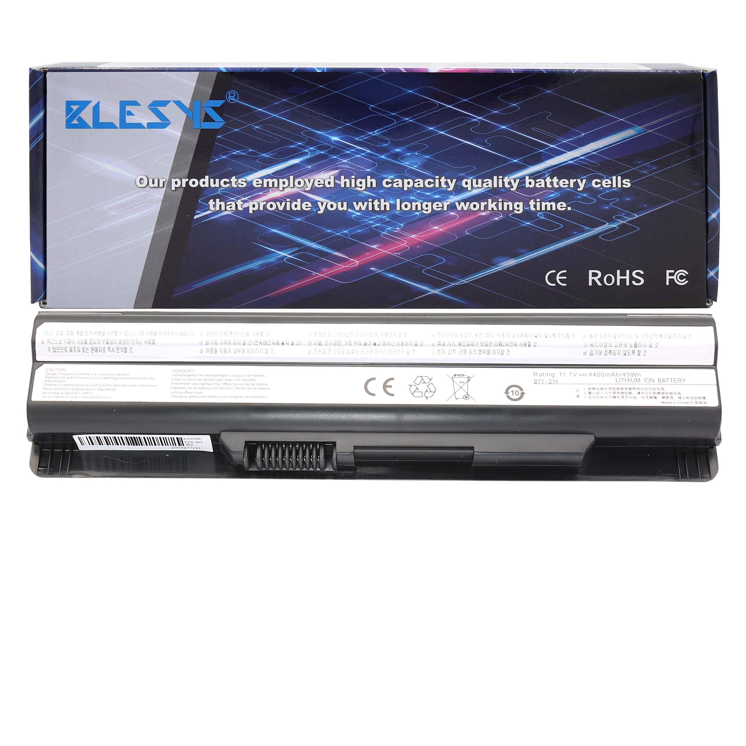 BLESYS 6cells BTY-S14 BTY-S15 Laptop Battery for MSI CR41 CR61 CR650 CR70 CX61 CX650 CX70 FR400 FR600 FR610 FR620 FR700 FR720 FX400 FX420 FX60 FX600 FX603 FX610 FX700 FX720 GE60 GE620DX GE70 Battery