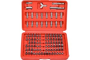BEAUGIREW 100 Pcs Security Screwdriver Bit Set |Cr-V Steel |1/4-inch Adapters |Phillips |Slotted |Hex| Torx Star |Tamperproof