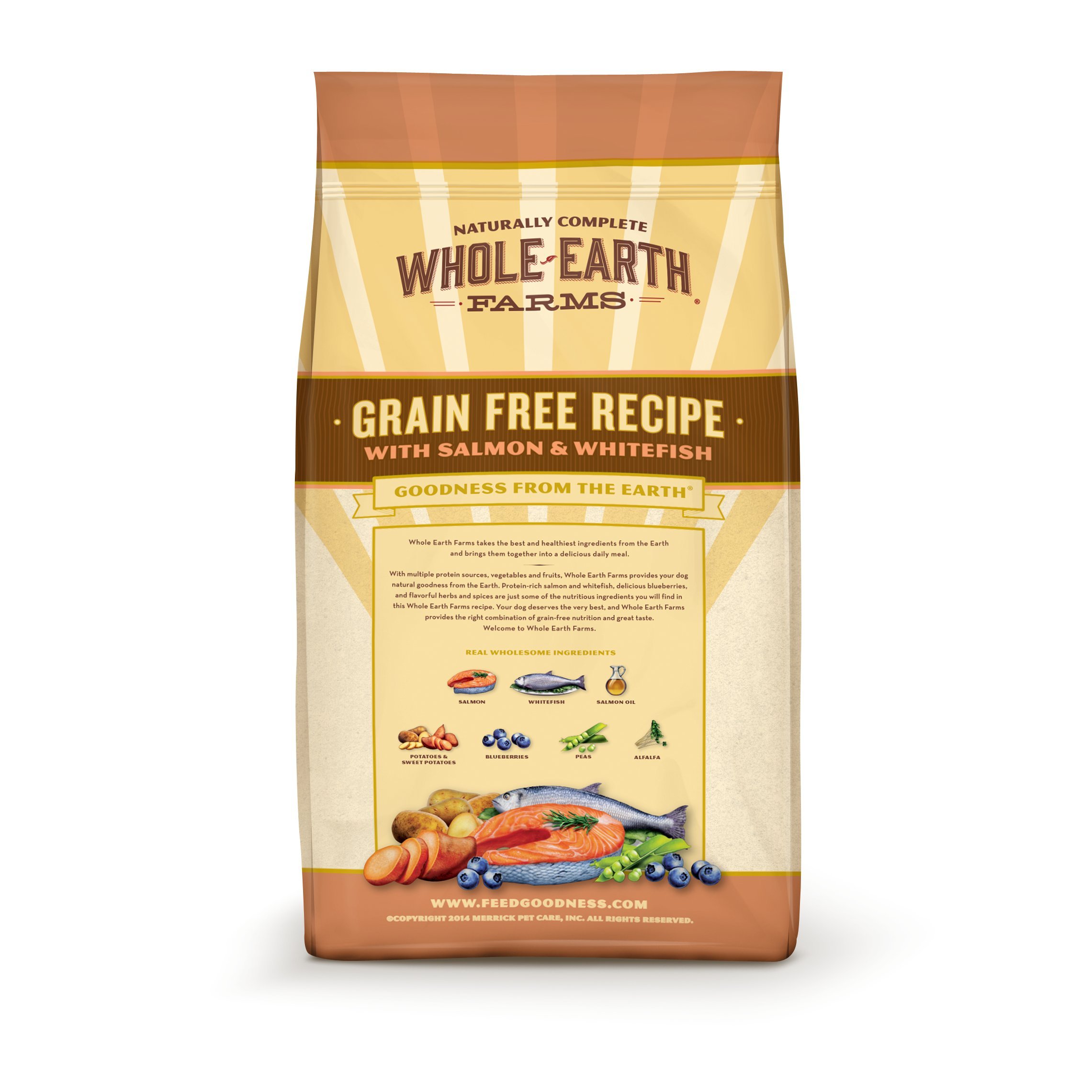 Whole Earth Farms Grain Free Recipe Dry Dog Food, Salmon Whitefish, 25