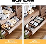 DIMJ 4 Pack Drawer Organisers Foldable Storage Boxes Black view 3