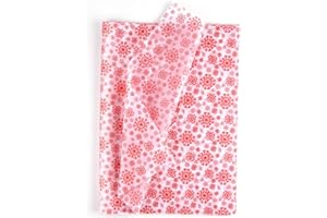 MIAHART 60 Sheets Christmas Snowflake Tissue Paper Red Snowflake Bulk 50x35cm Christmas Wrapping Paper for DIY and Craft Gift Bags New Year Decorations