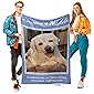 in Loving Memory Blanket with Photo Custom Throw Blanket with Name & Text Personalized Memorial Blanket, 24 Colors…