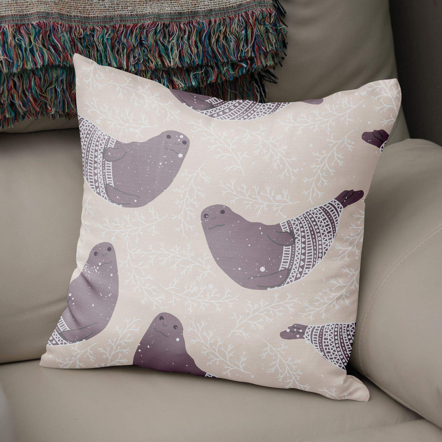 Bonamaison Decorative Cushion Cover Random Pattern, Throw Pillow Covers, Home Decorative Pillowcases for Livingroom, Sofa, Bedroom, Size:50x50 Cm - Designed and Manufactured in Turkey