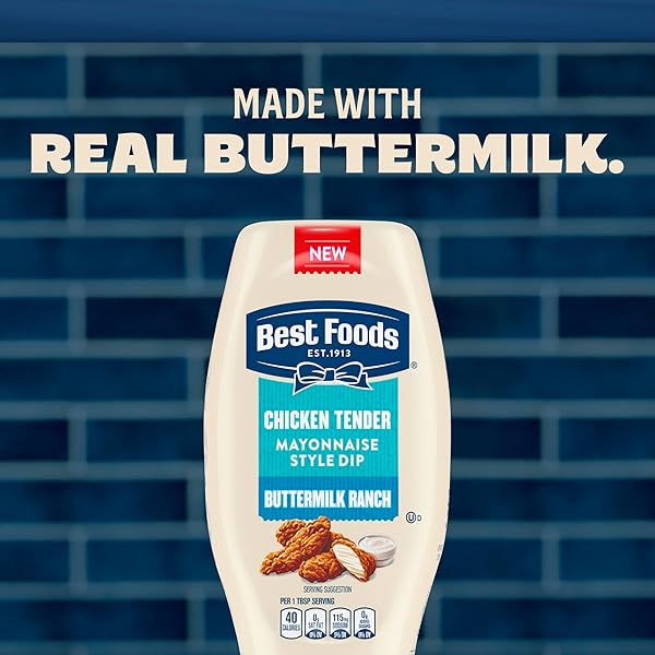 BEST FOODS BUTTERMILK RANCH CHICKEN TENDER MAYONNAISE STYLE DIP BUTTERMILK RANCH DELICIOUS FLAVOR NO ARTIFICIAL FLAVORS 11.5 FL OZ