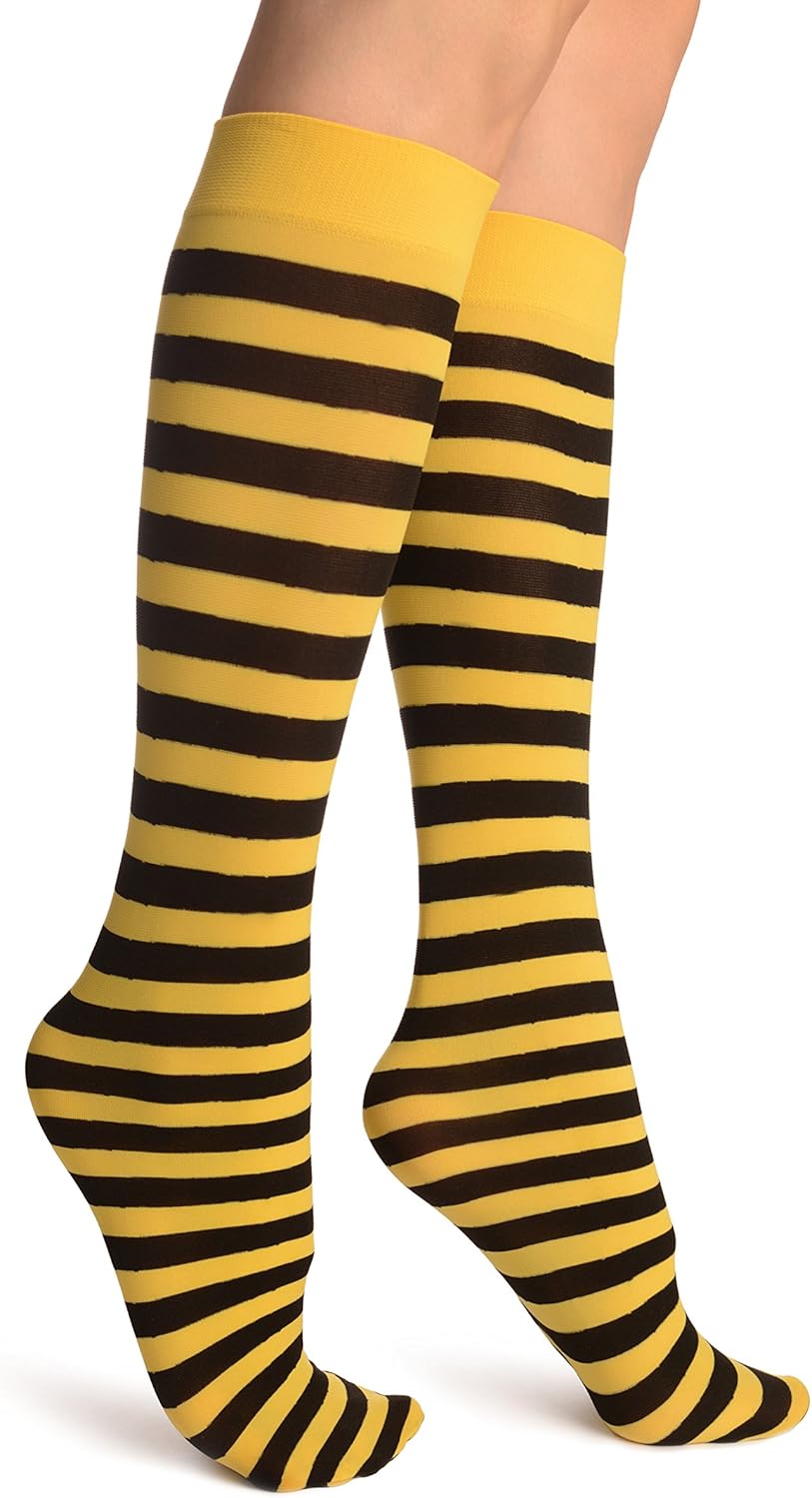 Yellow and black socks