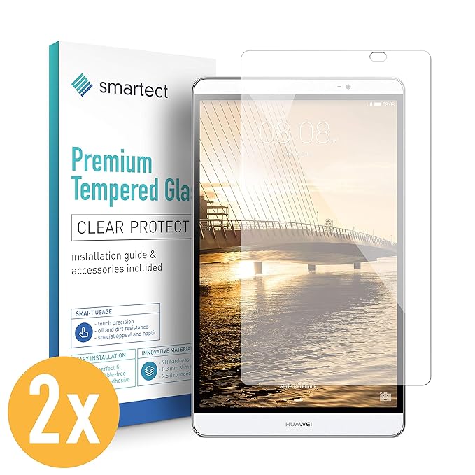 smartect Panzerglas für Huawei MediaPad M2 8.0 - Displayschutz mit 9H Härte - Blasenfreie Schutzfolie - Anti Fingerprint Panz